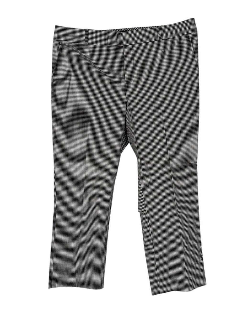 Banana Republic Mad Men Check Pants Black White Size 14 Angle Pockets